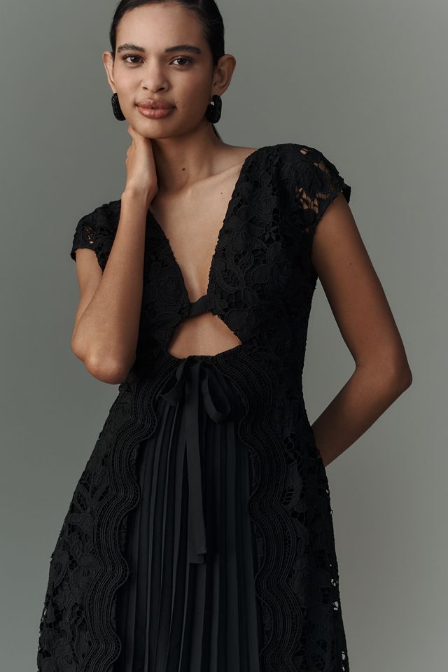 By Anthropologie Short-Sleeve Cutout Maxi Dress #3