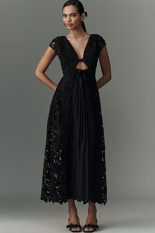 black anthropologie dress By Asymmetric Lace Midi Trim Midi Slip Dress by Anthropologie in Black I went to a funeral