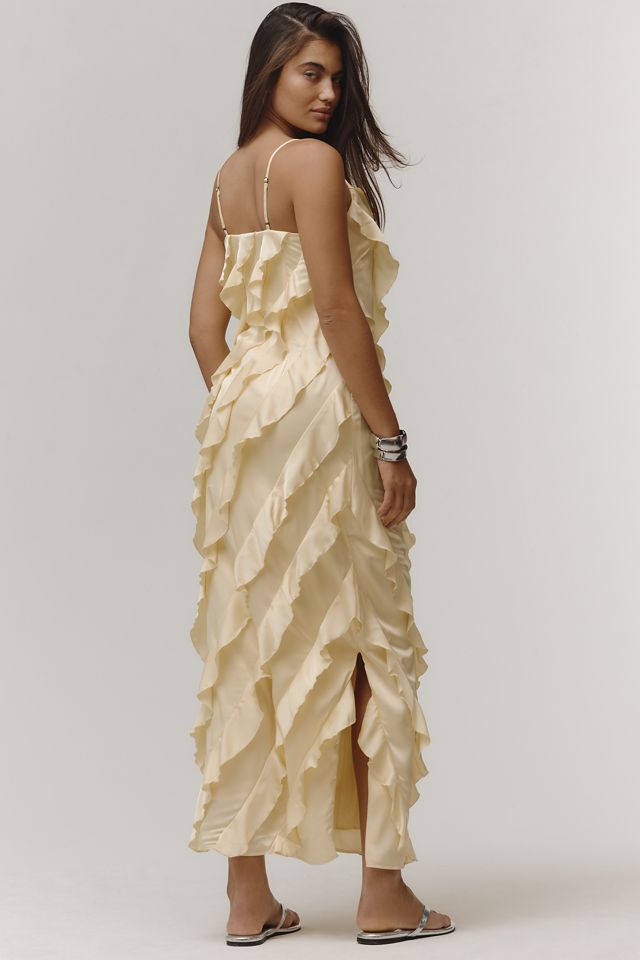 By Anthropologie Bias-Cut Ruffled Midi Dress #1