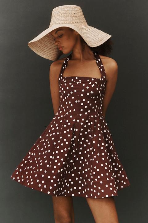 Maeve Square-Neck Fit-and-Flare Mini Dress
