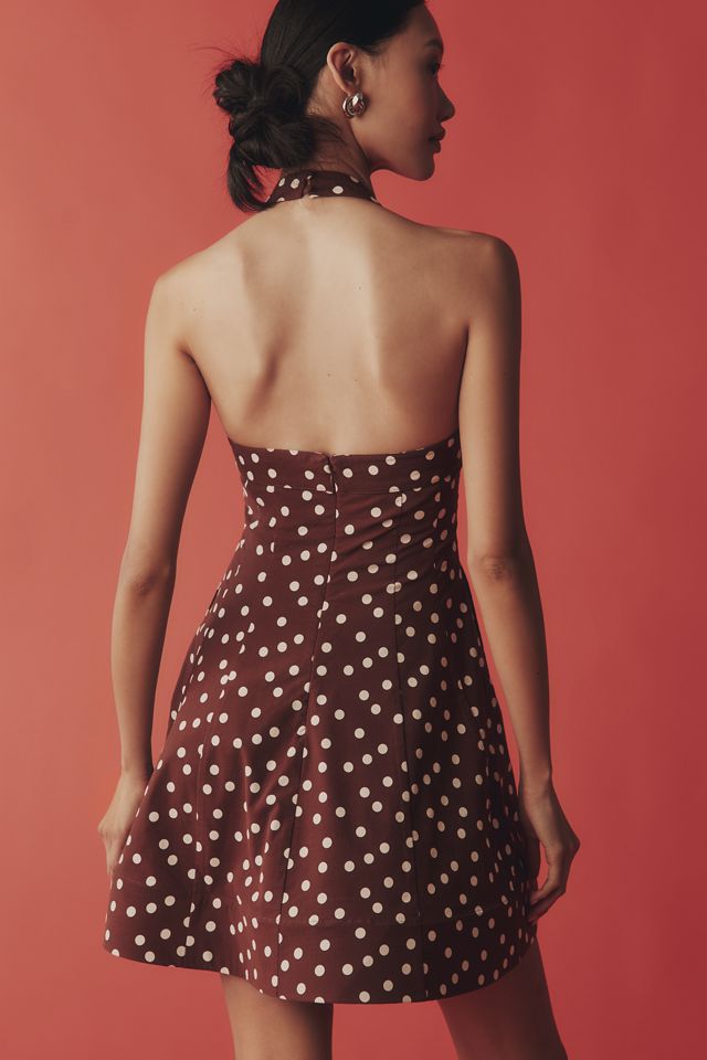 Maeve Halter Square-Neck Skater Mini Dress #1