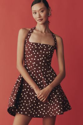 Maeve Neckholder Skater-Minikleid mit quadratischem Ausschnitt