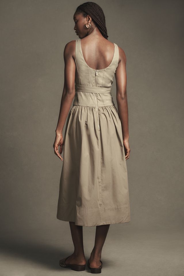 By Anthropologie Sleeveless Drop-Waist Midi Dress #1