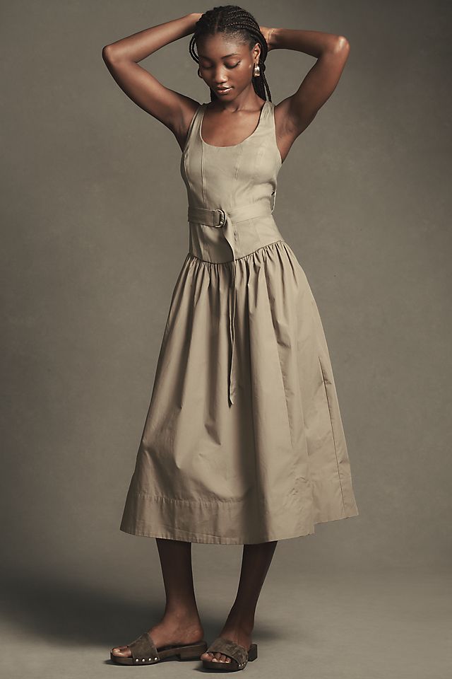 drop waist dress Adrianna Papell Gathered Side Cutout Midi This garment fits true to size Why We Love a Drop