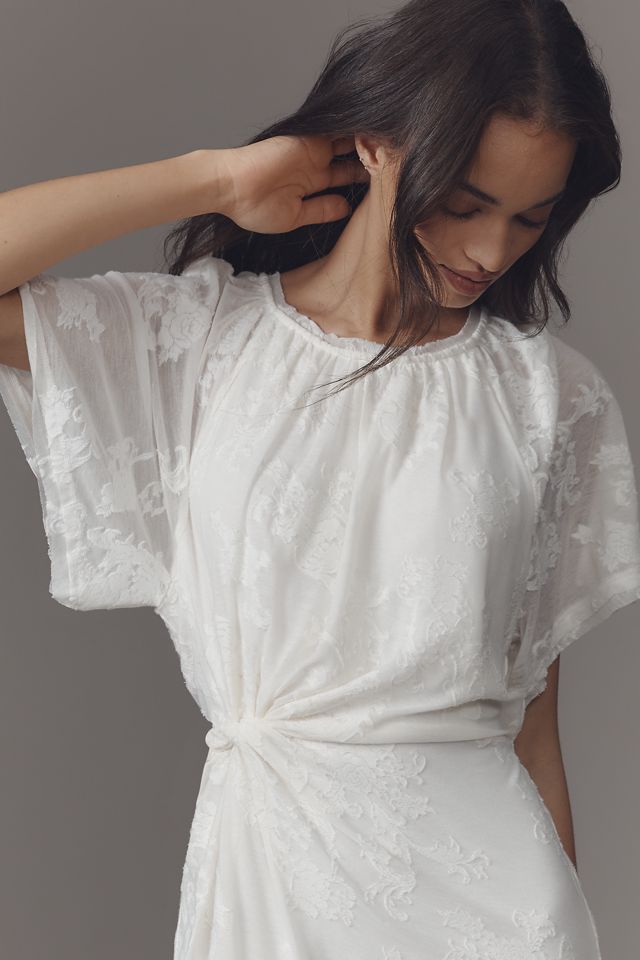 By Anthropologie Crew-Neck Burnout Shirt #1