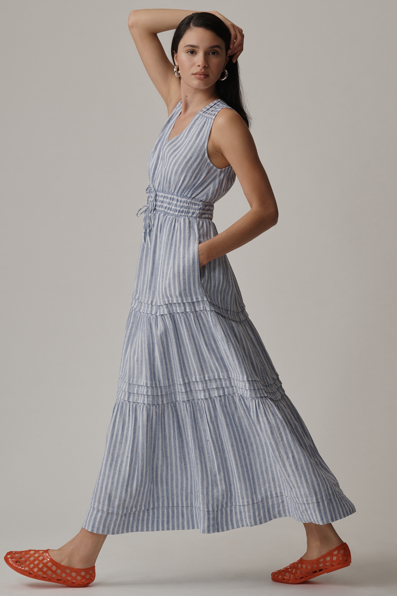 The Somerset Sleeveless Linen Maxi Dress