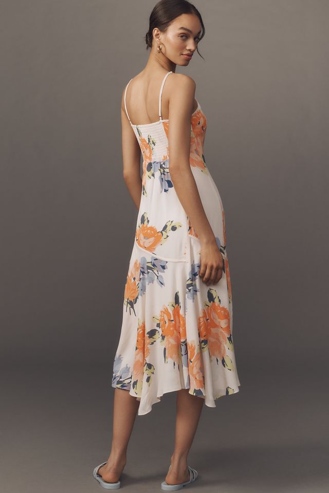 By Anthropologie Square-Neck Asymmetrical Midi Dress #1