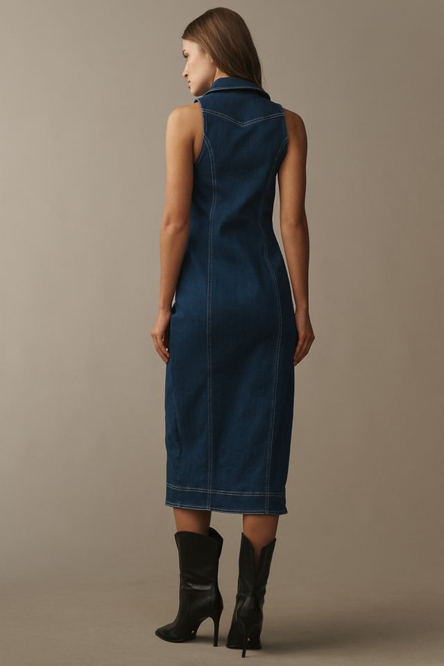 Pilcro Fitted Denim Midi Dress #2