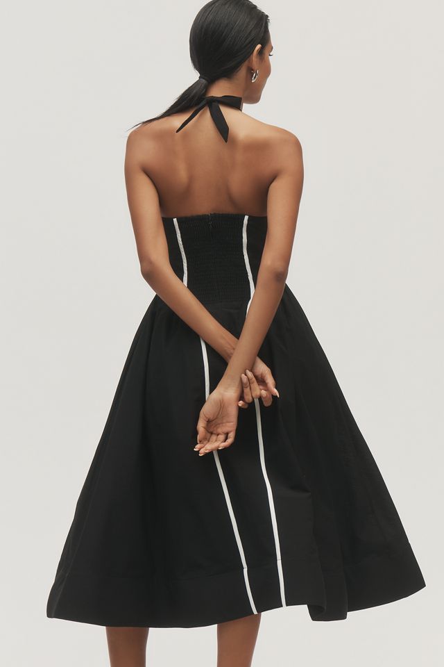 By Anthropologie Halter V-Neck Fit & Flare Midi Dress #1