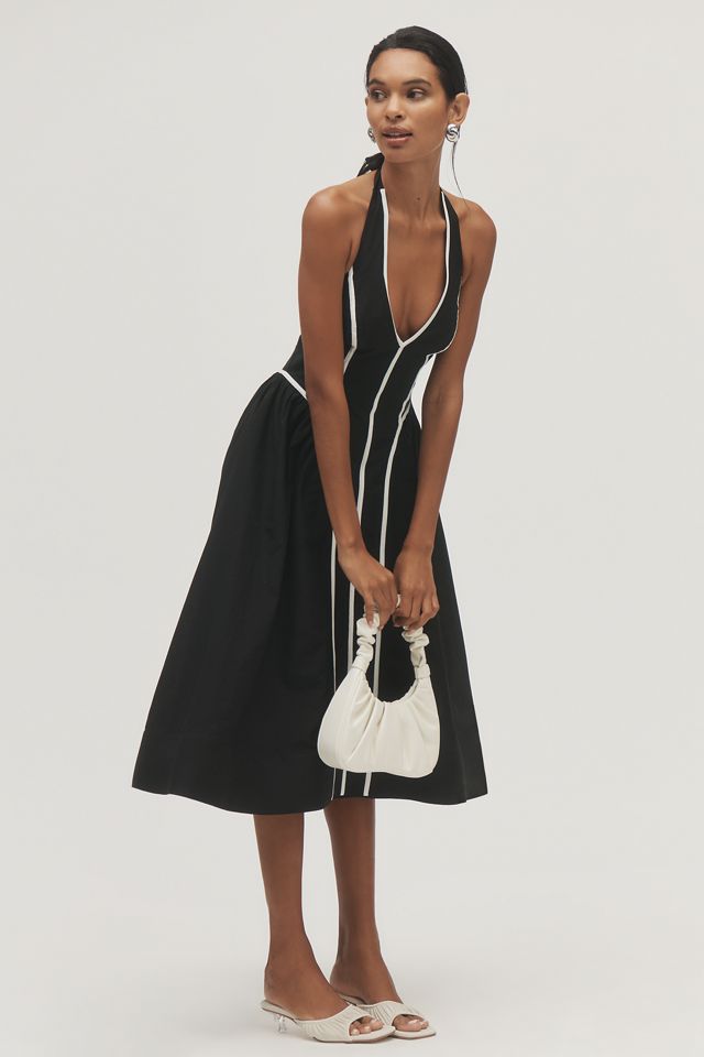 By Anthropologie Halter V-Neck Fit & Flare Midi Dress #2