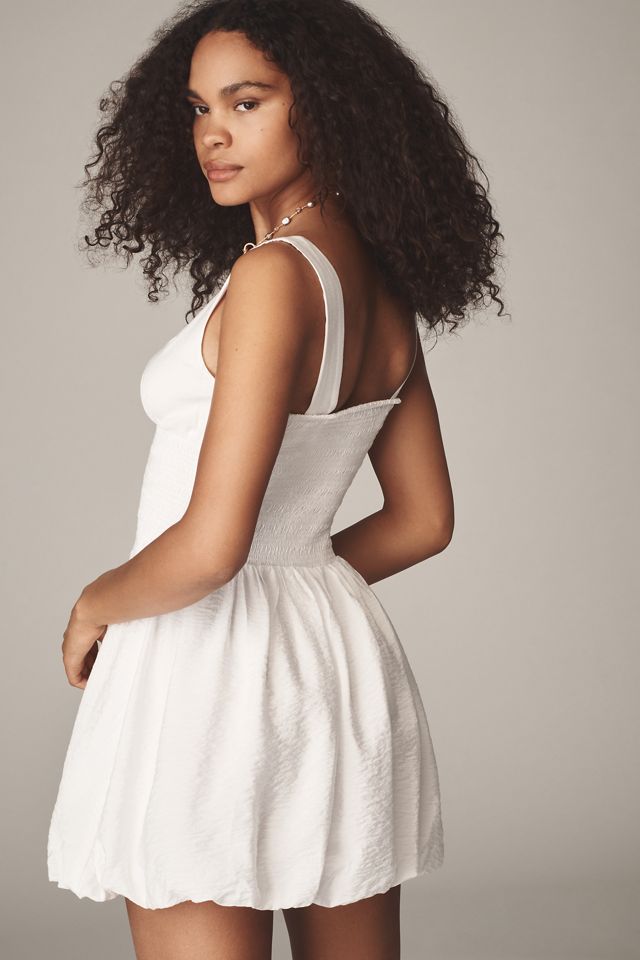 By Anthropologie Square-Neck Smocked Mini Dress #1