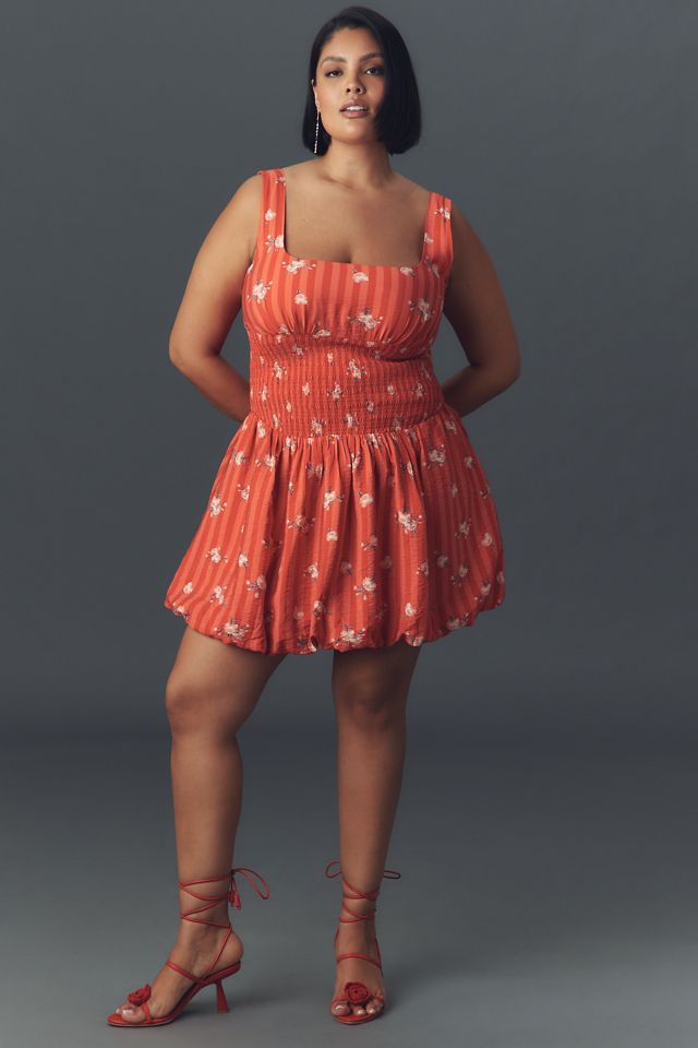 By Anthropologie Square-Neck Smocked Mini Dress #4