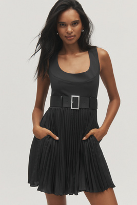 MAEVE SLEEVELESS PLEATED MINI DRESS 