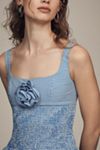 Maeve Smocked Rosette Drop-Waist Mini Dress