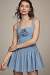 Maeve Smocked Rosette Drop-Waist Mini Dress
