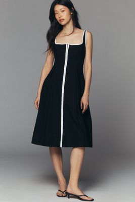 Maeve Sleeveless Notched Square-Neck Midi Dress