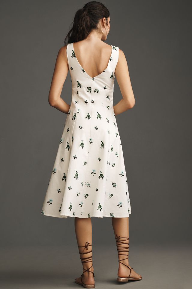 By Anthropologie Sleeveless V-Neck Button-Front Midi Dress #3