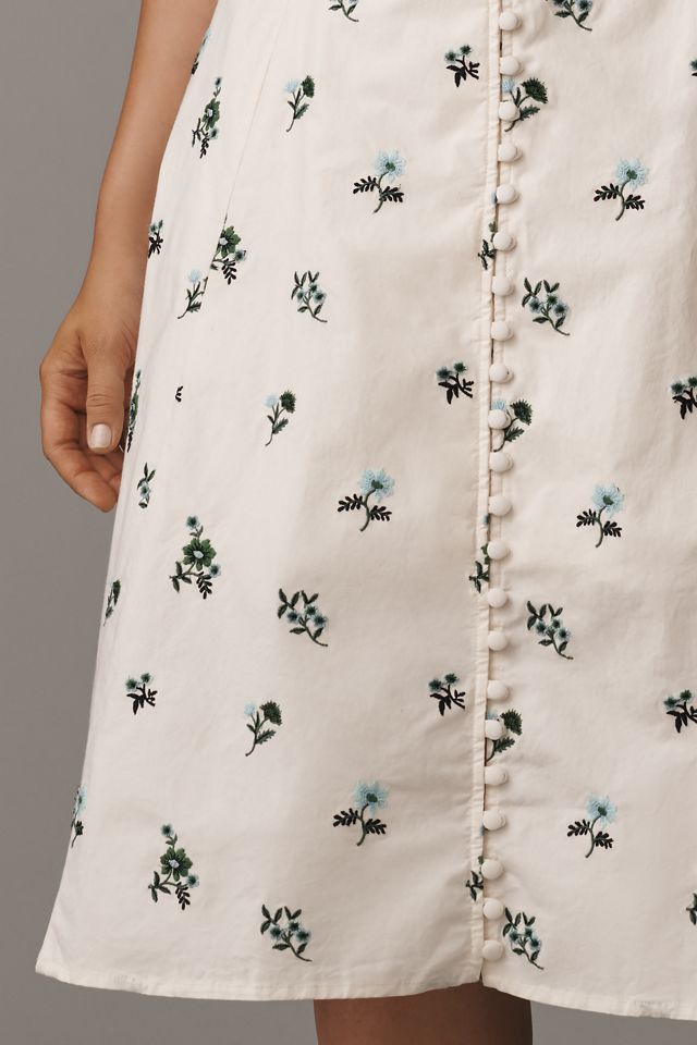 By Anthropologie Sleeveless V-Neck Button-Front Midi Dress #7