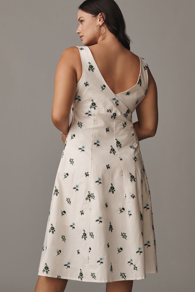 By Anthropologie Sleeveless V-Neck Button-Front Midi Dress #8