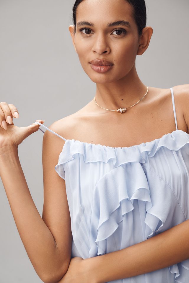 By Anthropologie Tiered Ruffle Silk Mini Dress #4