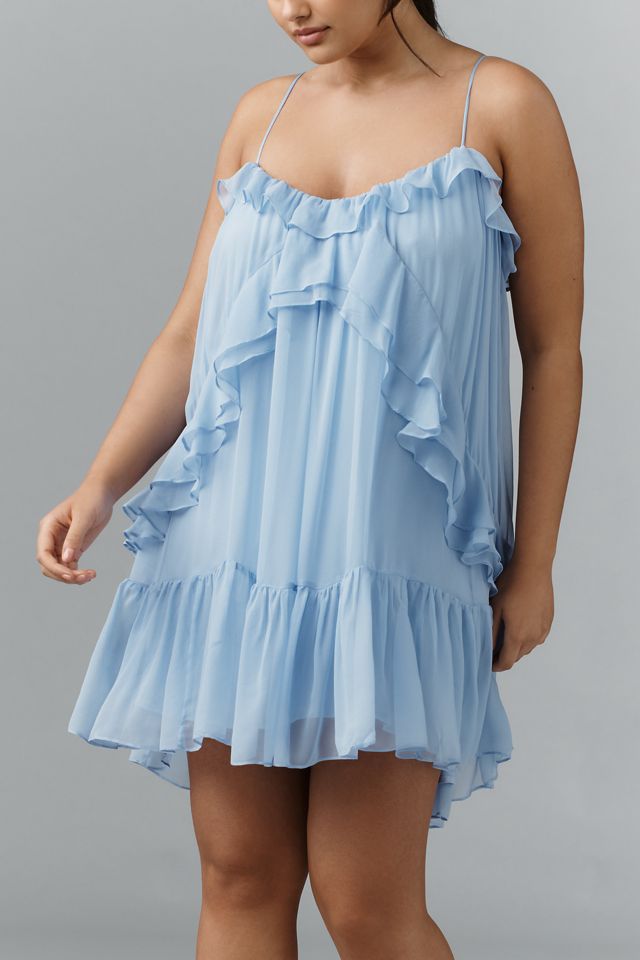 By Anthropologie Tiered Ruffle Silk Mini Dress #6