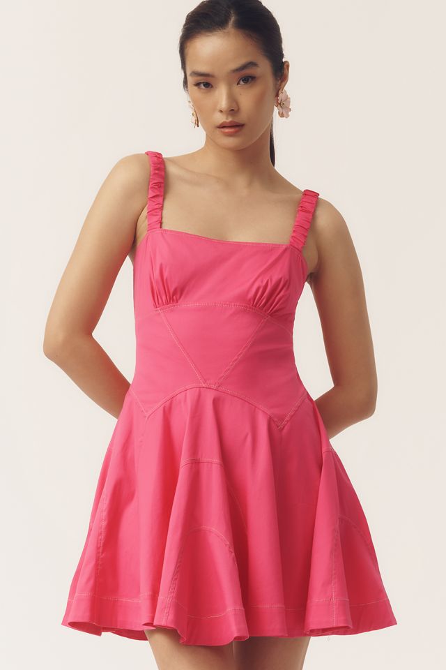 Anthropologie プランジドロップウエストAラインミニドレス By Anthropologie Plunge Drop-Waist A-Line Mini Dress