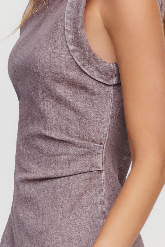 Kendal Denim Muscle-Sleeve Mini Dress #1