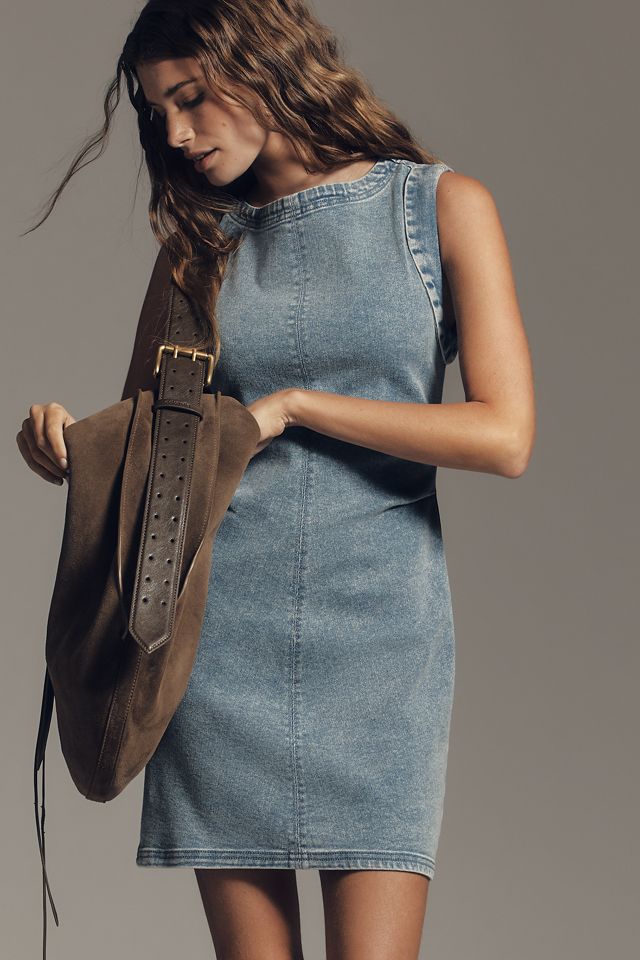 Kendal Denim Muscle-Sleeve Mini Dress #2