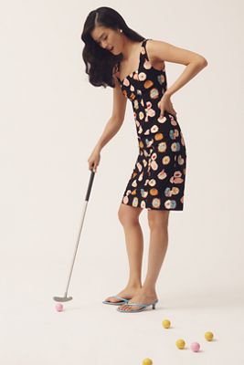 Maeve Fitted Square-Neck Mini Dress: Danielle Kroll Edition