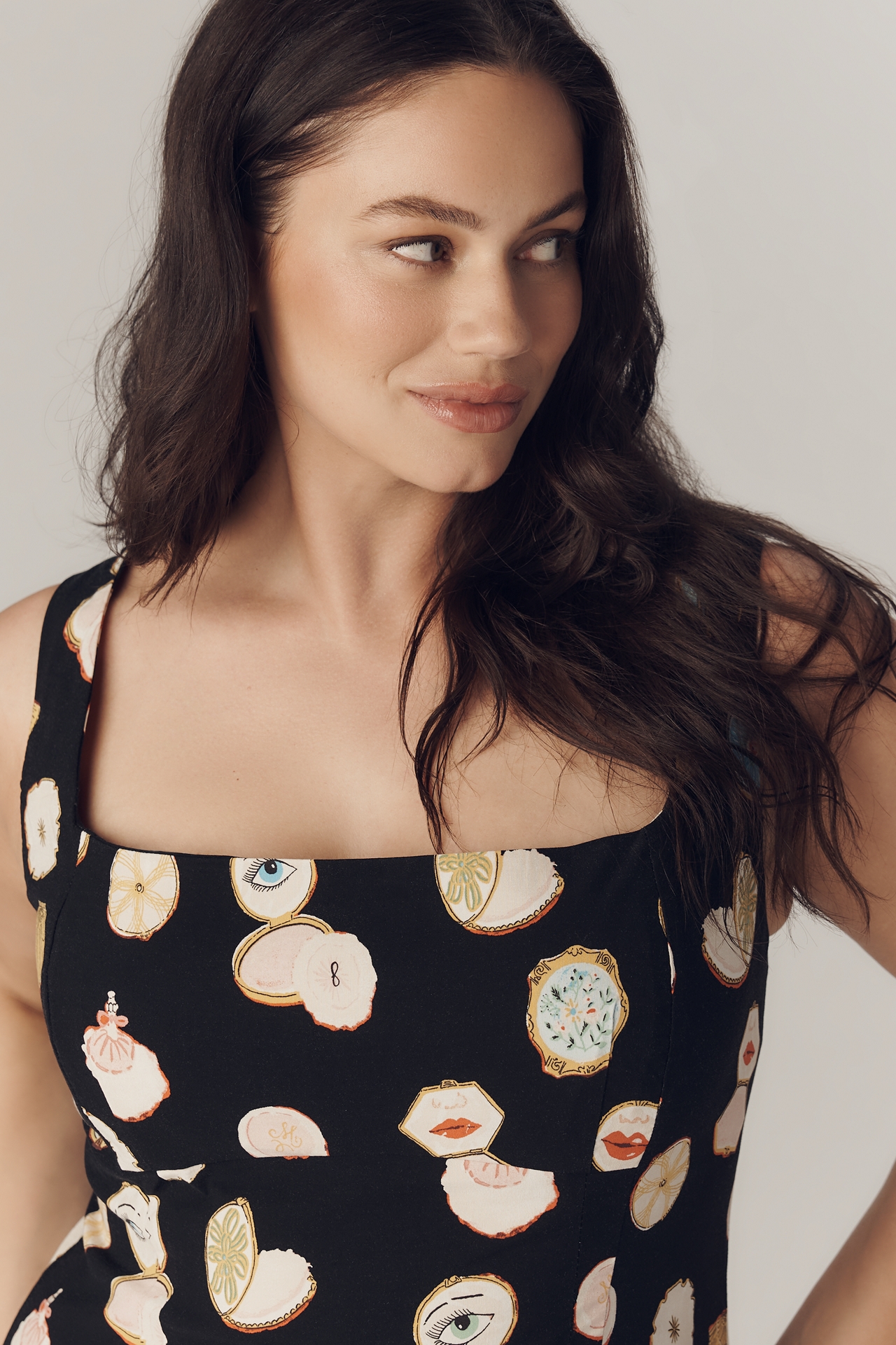 Maeve Fitted Square-Neck Mini Dress: Danielle Kroll Edition