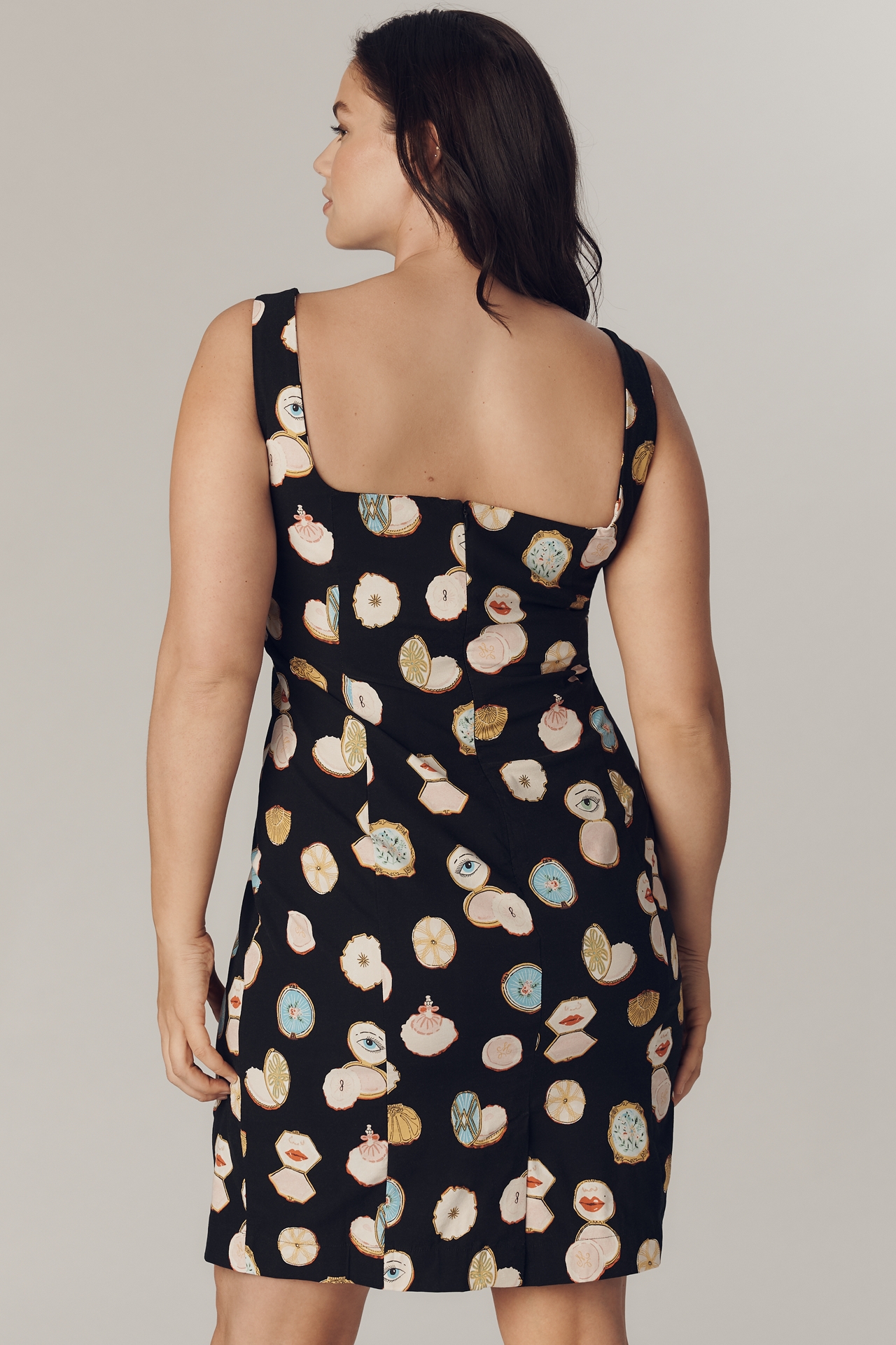 Maeve Fitted Square-Neck Mini Dress: Danielle Kroll Edition