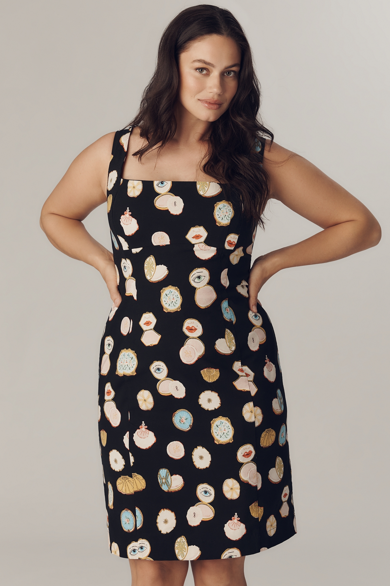 Maeve Fitted Square-Neck Mini Dress: Danielle Kroll Edition