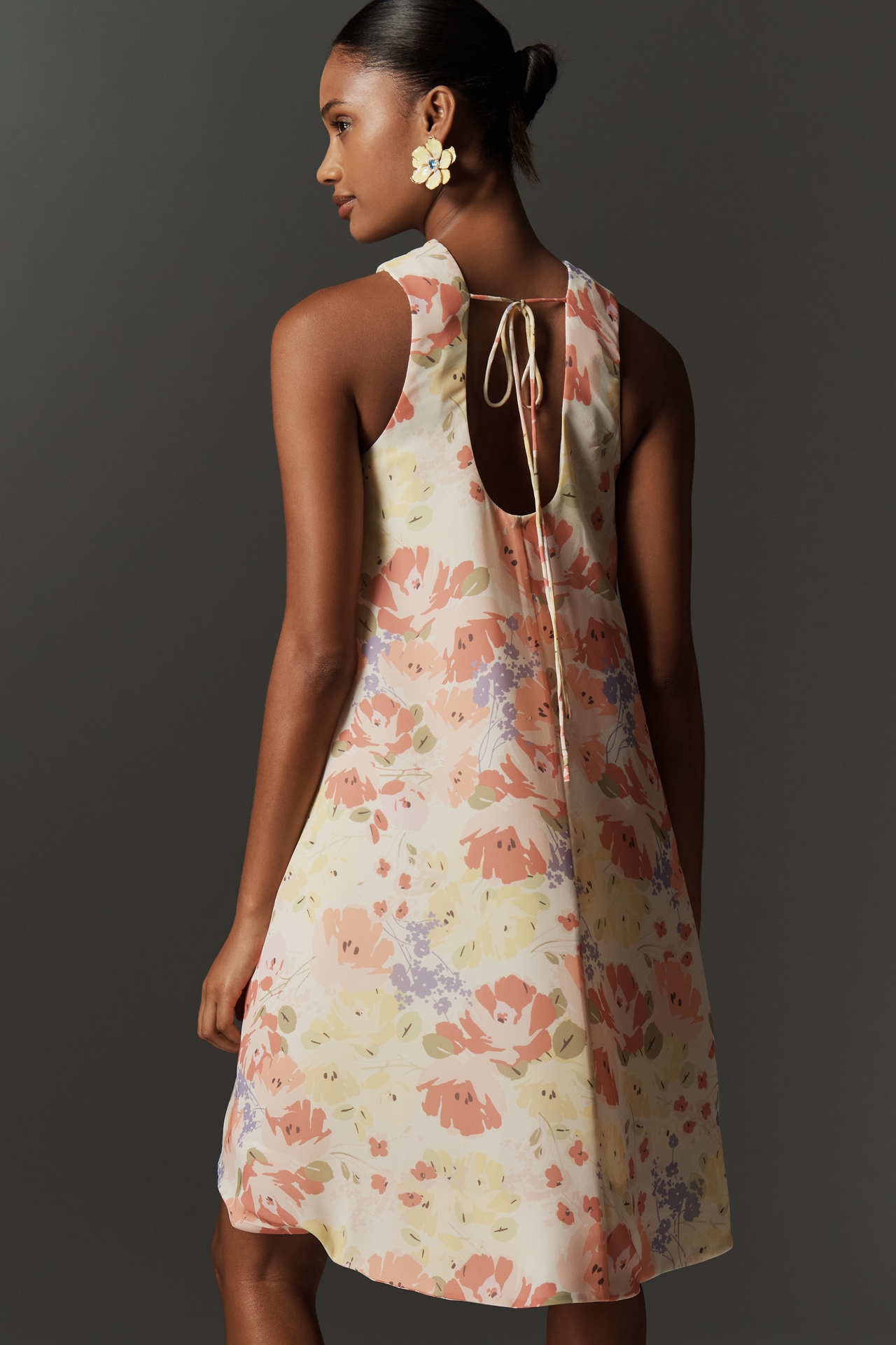 Maeve Sleeveless Crew-Neck Chiffon Mini Dress