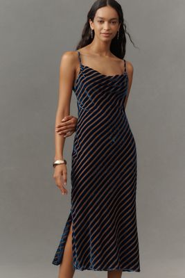 Robe fourreau mi-longue coupe biais en burnout By Anthropologie
