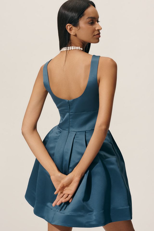 Maeve Satin Belted Charm Mini Dress #1