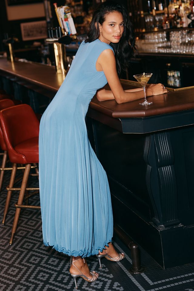 Robe longue sans manches en voile à volants By Anthropologie #1