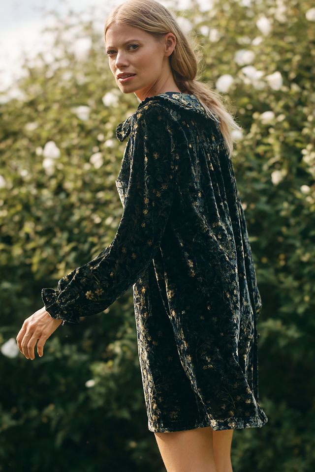 La Robe Mini en Velours à Manches Longues Keira par Pilcro #1