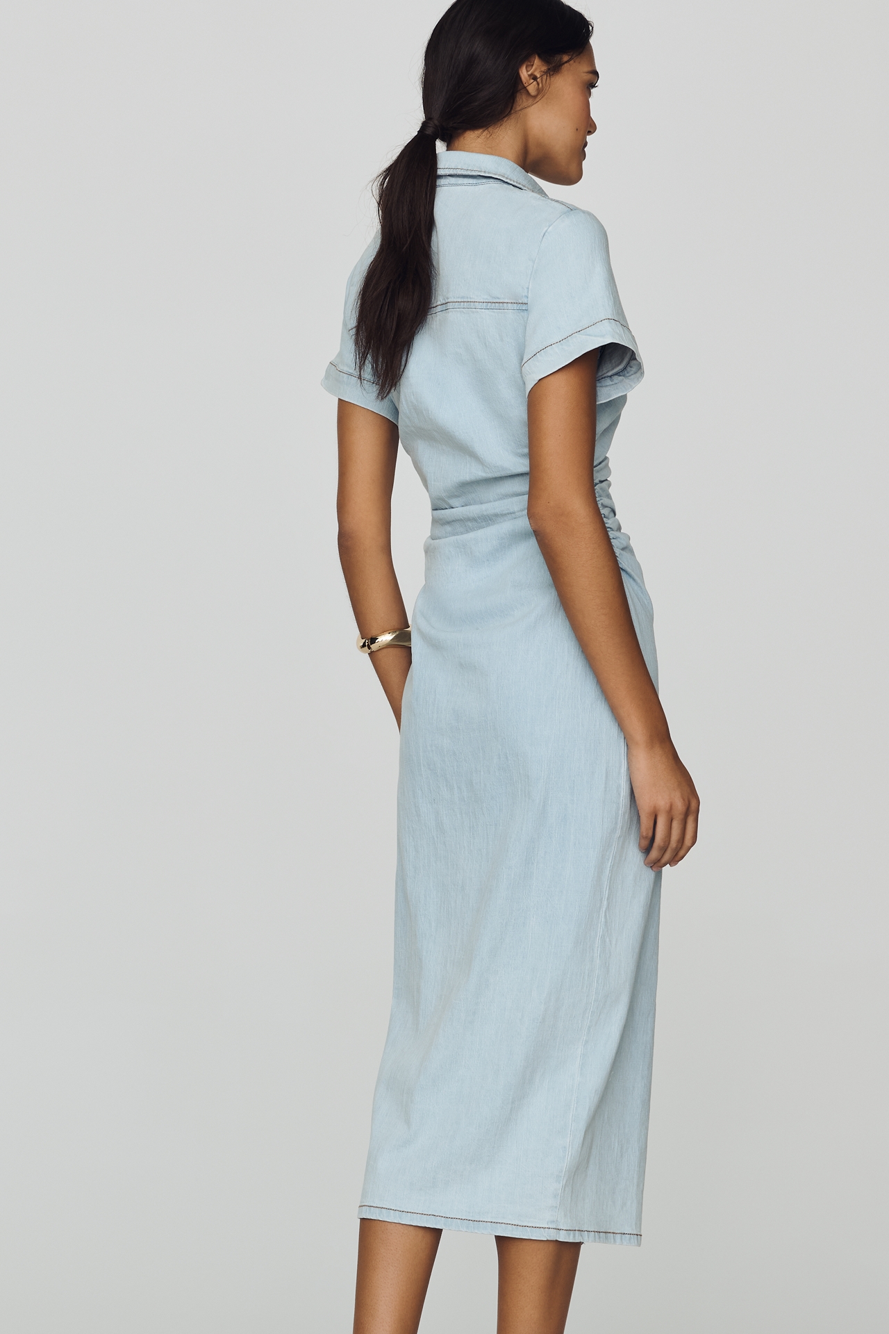 Greer Denim Midi Shirt Dress by Pilcro