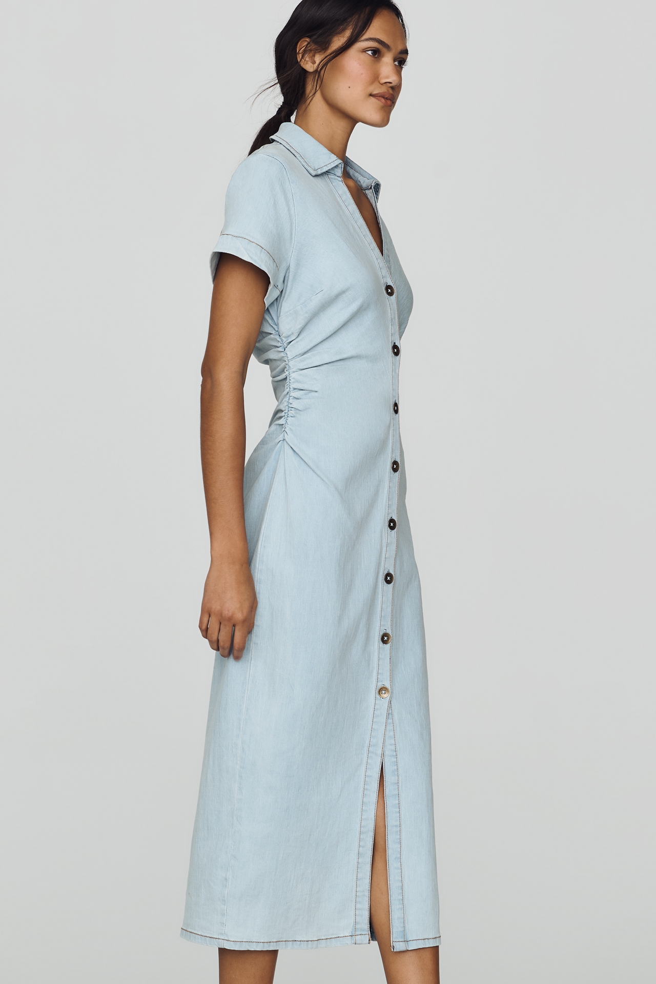 Greer Denim Midi Shirt Dress by Pilcro
