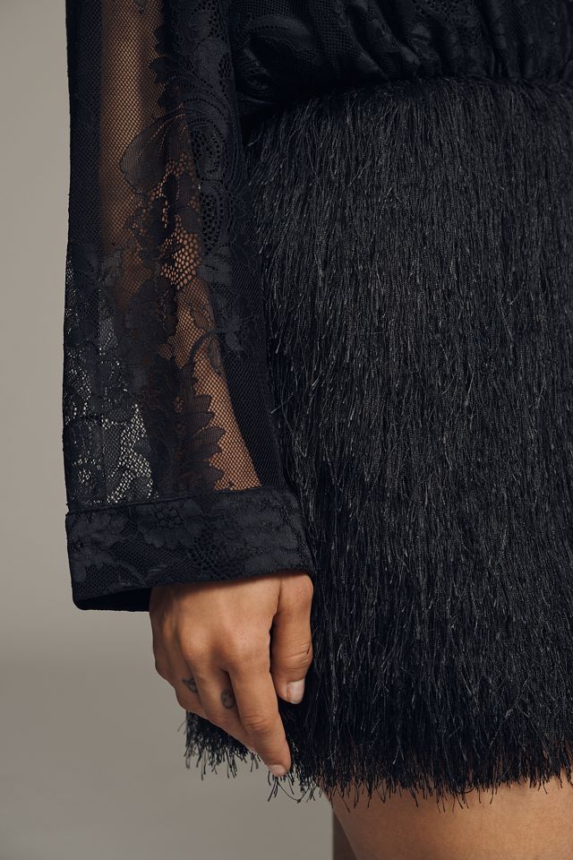 Maeve Fringe Twofer Mini Shirt Dress #2