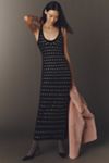 By Anthropologie Sleeveless Metallic Knit Slim Midi Dress