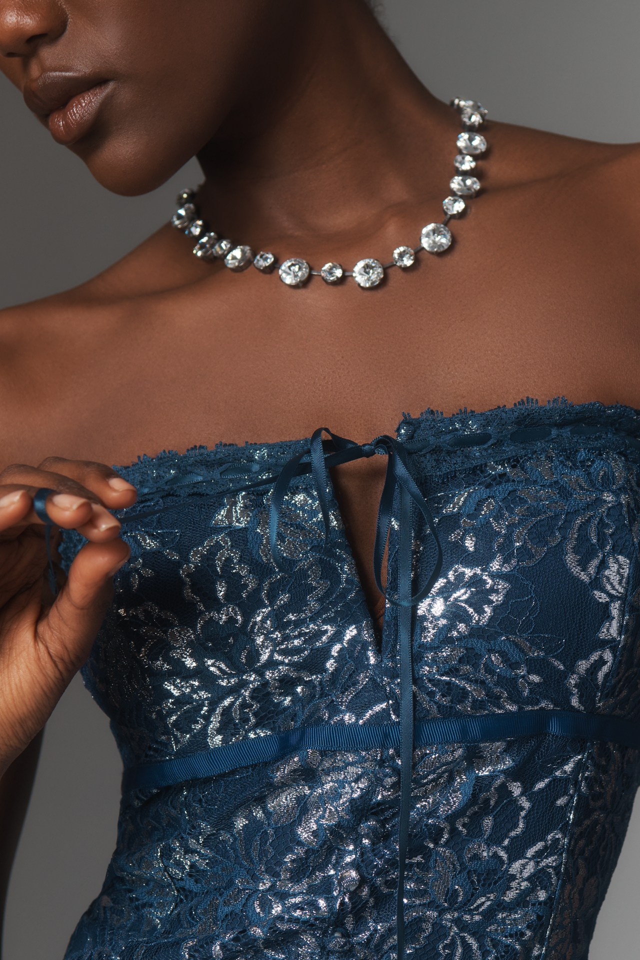 Maeve Strapless Metallic Mini Dress