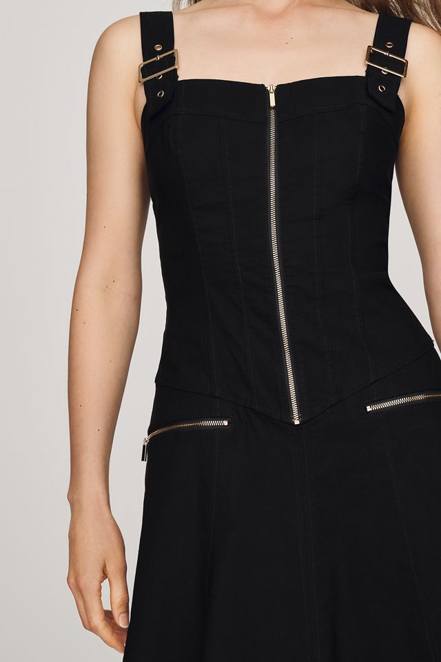 Maeve Hardware A-Line Zip-Front Midi Dress | Anthropologie