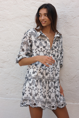 The Bettina Tiered Shirt Dress by Maeve
