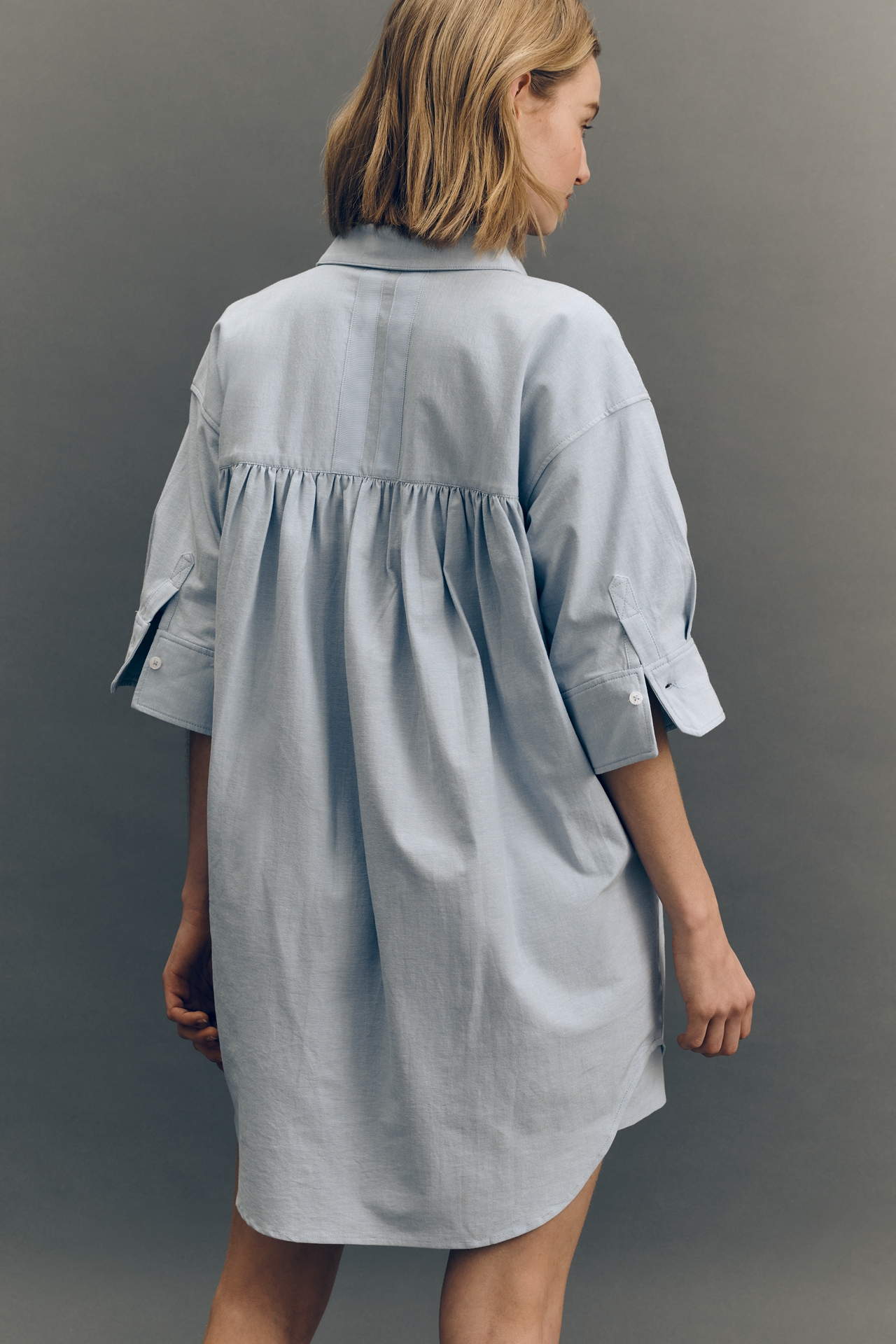 The Mabel Short-Sleeve Shirt Dress by Maeve