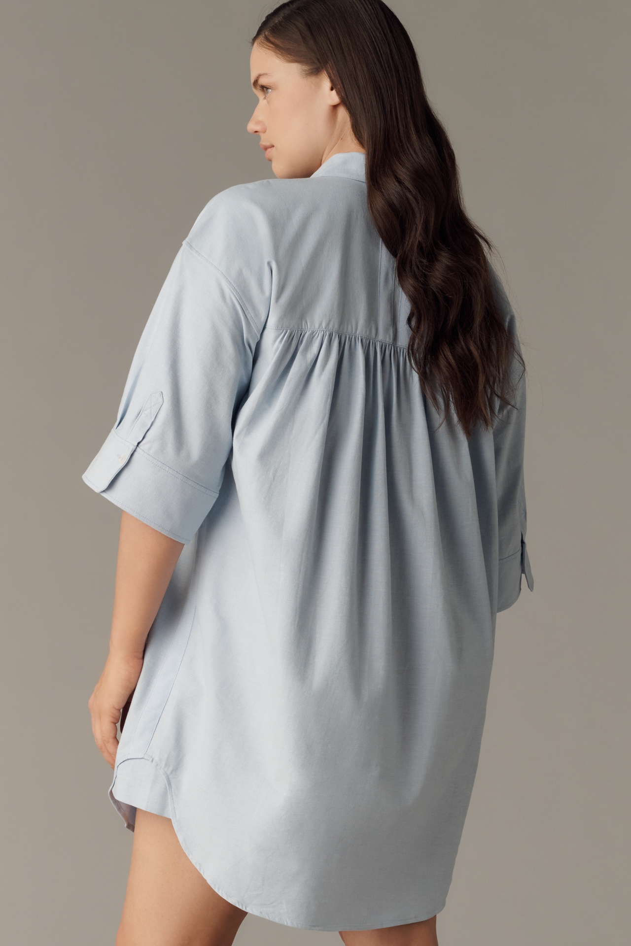The Mabel Short-Sleeve Shirt Dress by Maeve