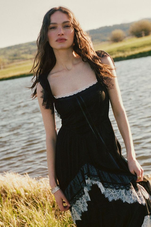 By Anthropologie Tiered Ruffle Flutter-Sleeve Dress #1