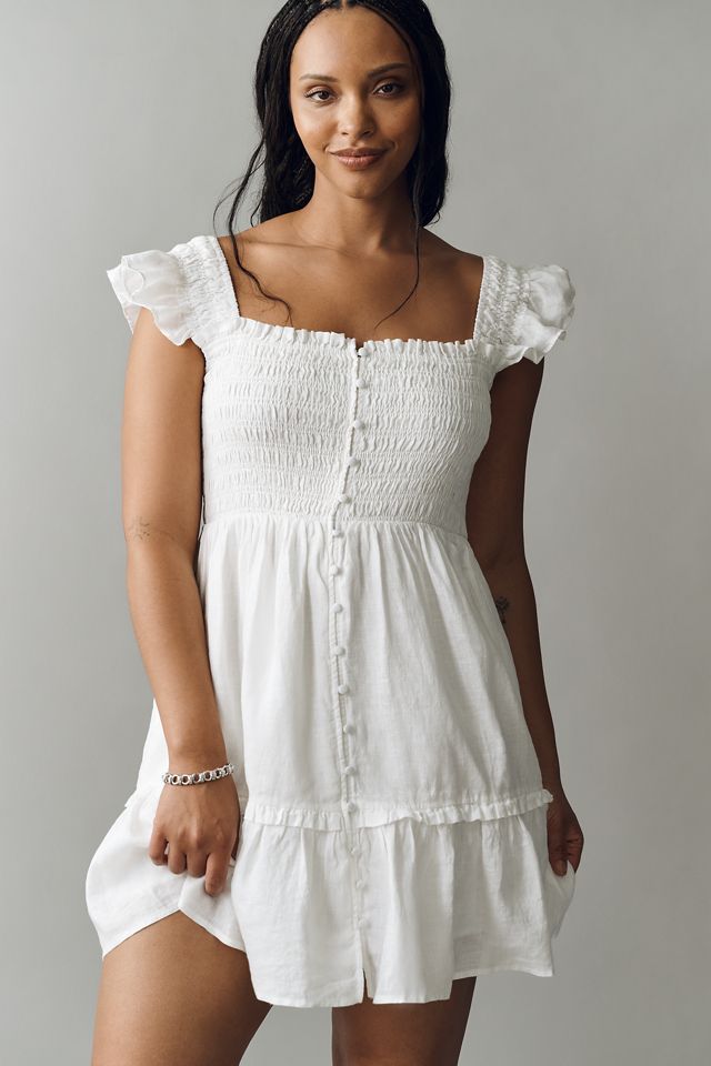 Peregrine 100% European Linen Mini Dress | Anthropologie