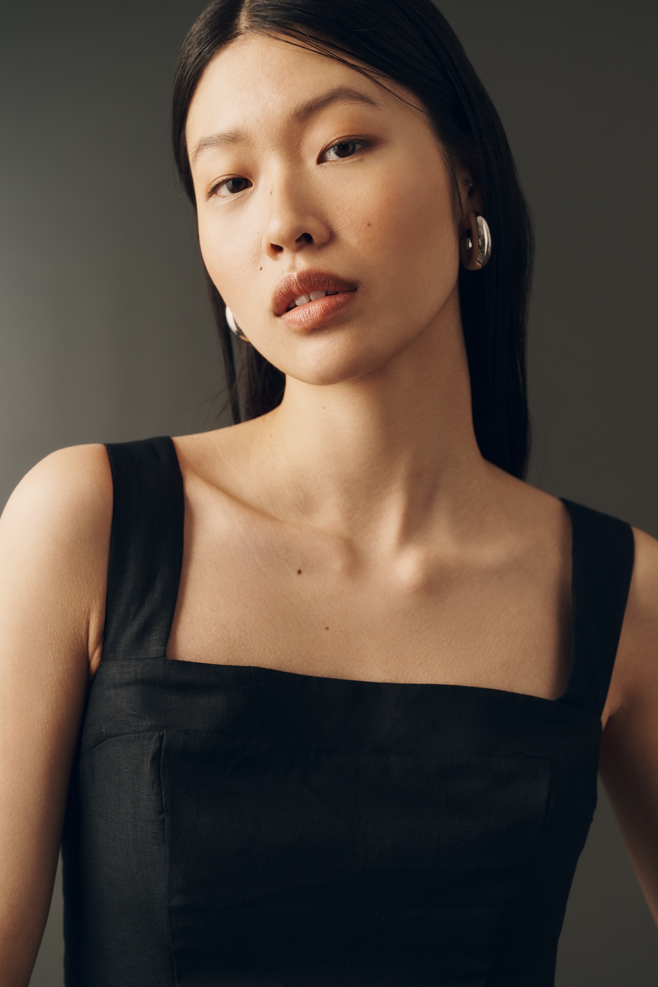 Maeve Linen Square-Neck Mini Dress