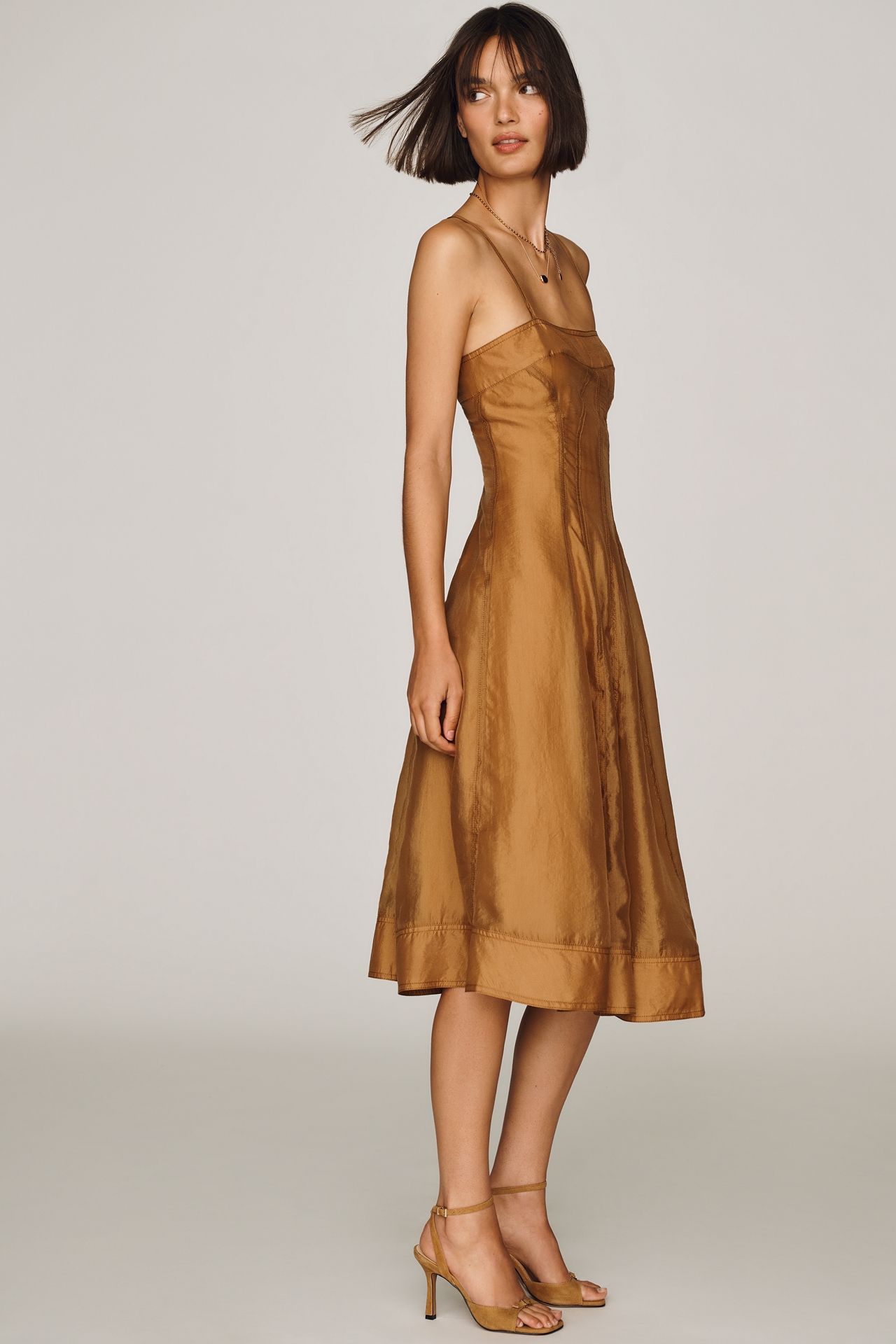 Pilcro Marin Square-Neck Midi Dress
